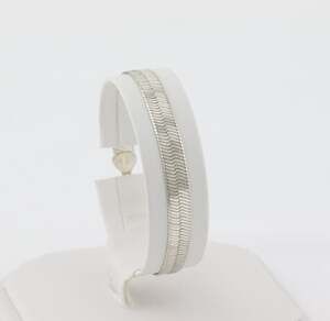 Sterling Silver Herringbone Chain Bracelet 7" inch